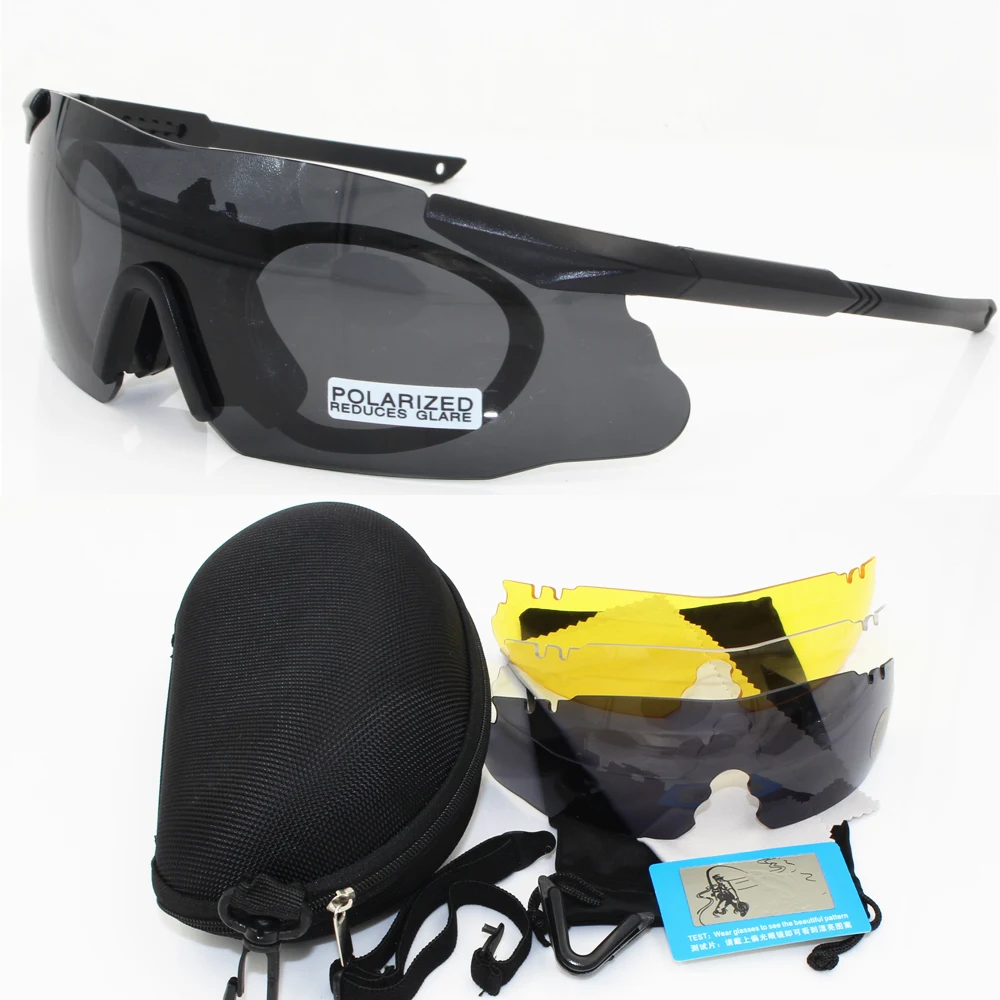 Lunettes de soleil à verres polarisés pour hommes, monture TR90, sécurité, tactique, militaire, pour chasse et Combat en plein air, glace, 2019