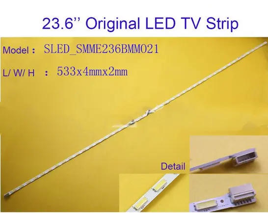 2pcs x Original 23.6 inch Aluminum Plate LED Strips TV Panel Backlight Lamps SMME236BMM021 533mm 6pin Input