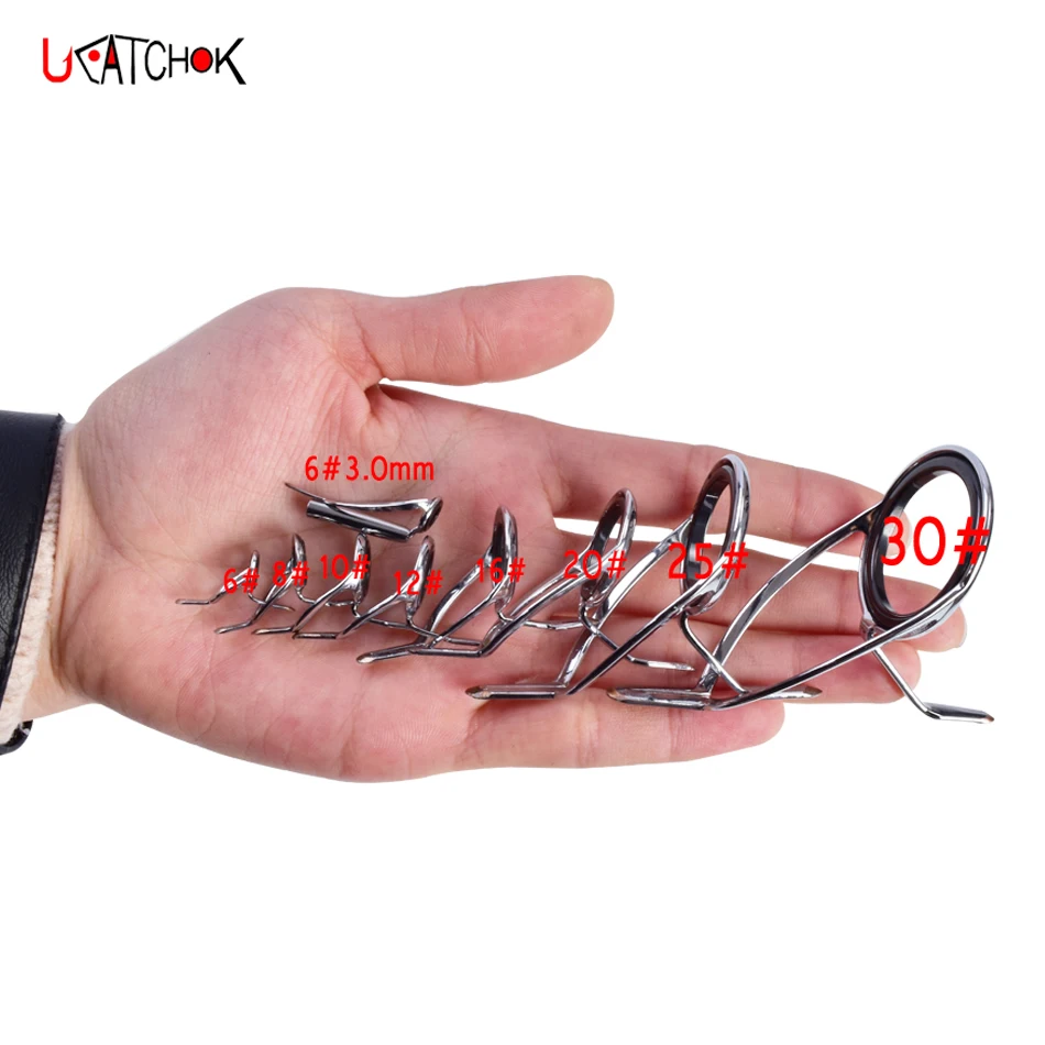 8pcs/set KW Fishing Rod Guide Ring Set Bracket Rod DIY Repair Renew Refit Replacement Pole Components Accessories Stick Crane