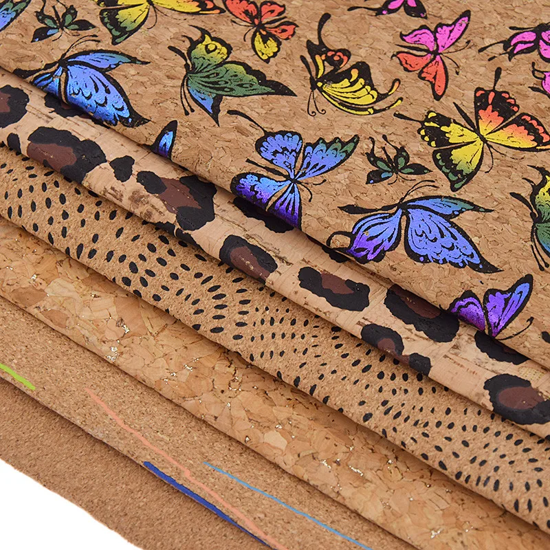 Lychee Life 29x21cm A4 Vintage Soft Cork Fabric For Garment Handbag High Quality Synthetic Leather DIY Sewing Materials