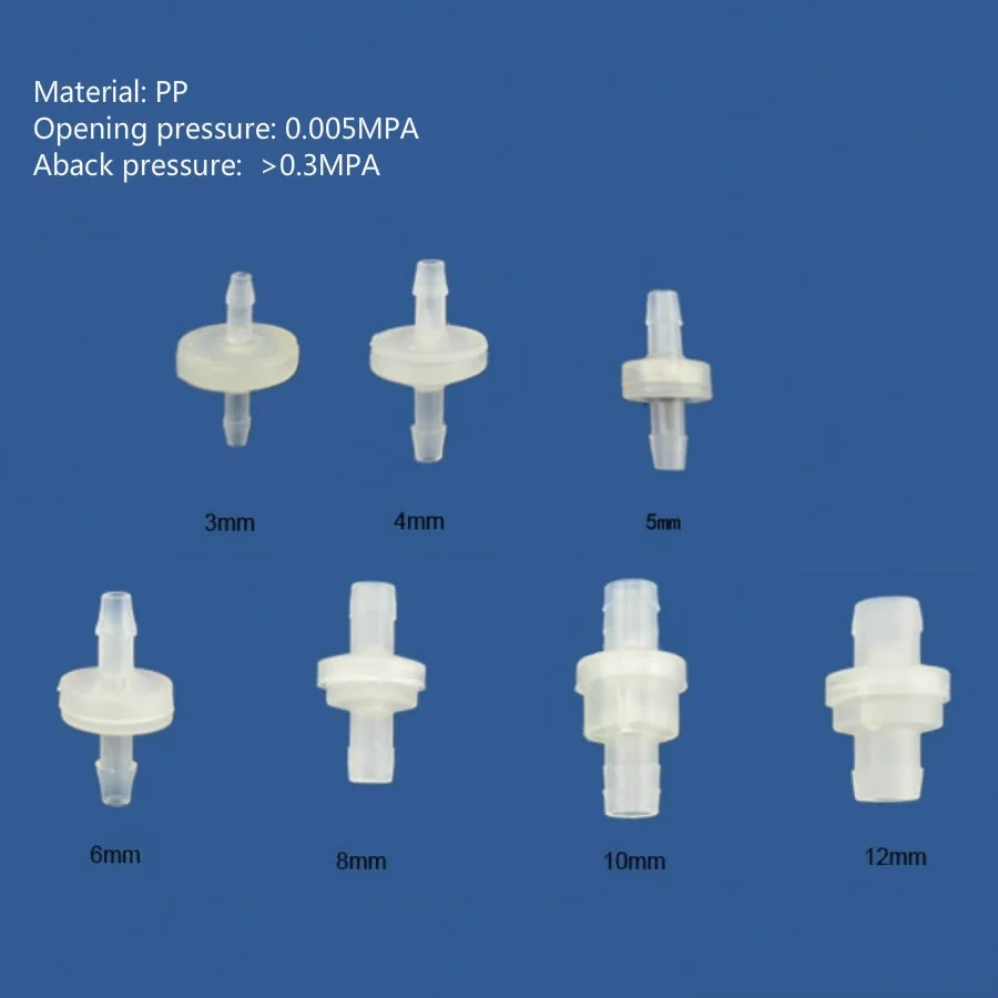 One Way Check Valve Non Return Ozone Resistance Plastic Valve for Water Hose Barb Size 3mm, 4mm,5mm,6mm,8mm,10mm,12mm