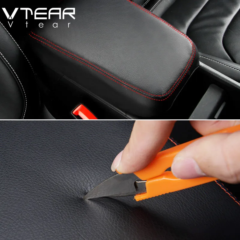 Vtear For Skoda Kodiaq armrest cover interior PU leather car-styling accessories center console arm rest box decoration 2021