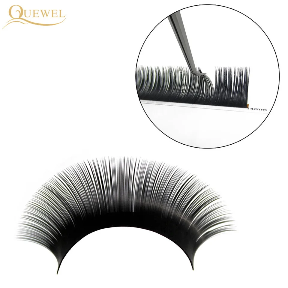 Extensions de cils en faux vison, Volume, individuelles, fibres de soie, naturelles, épaisses, douces, professionnelles