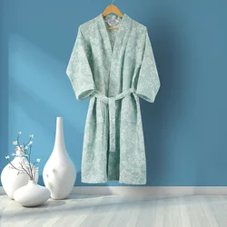 Women 100% cotton Nightgown women Autumn New gauze Robe Japanese Style Ladies Nightgown 100% Cotton Bathrobe Sleepwear