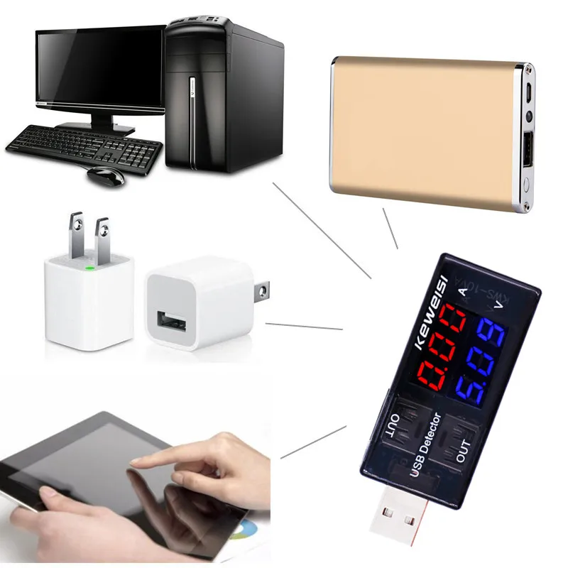 USB Current Voltage Tester USB Voltmeter Ammeter Detector Double Row show 25% off