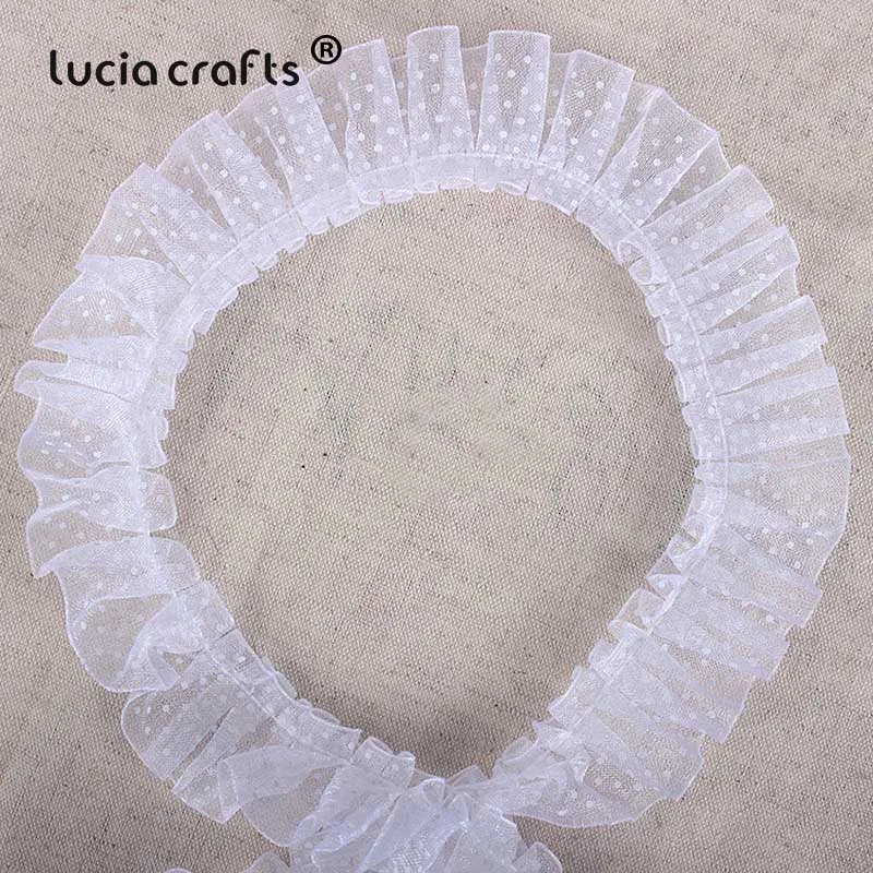 5yards Trim Fold Lace Ribbons Dot Lace For Handmade  Dress Garment Sewing Accessories R0406