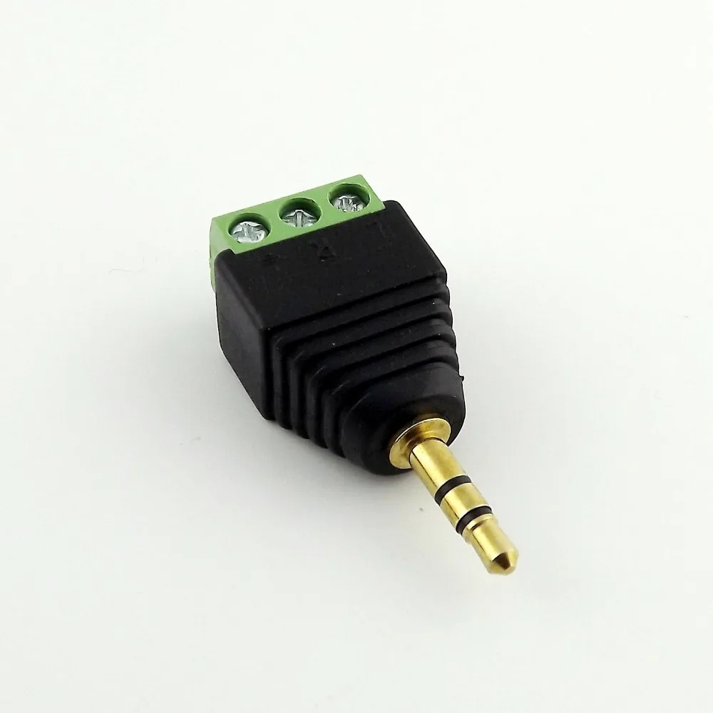 

10pcs 3.5mm 1/8" Stereo Male Plug To AV Screw Video AV Balun Terminal Plug Adapter