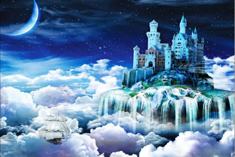 Dream Castle The wooden puzzle 1000 pieces ersion paper  jigsaw puzzle white card adult children's educational toys