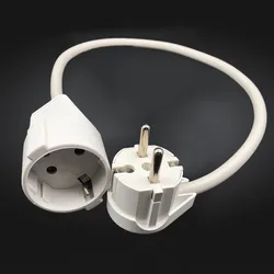 White 0.5M EU German plug socket extension power cable IEC320 16A 250V male to female server power cord 1.5 square