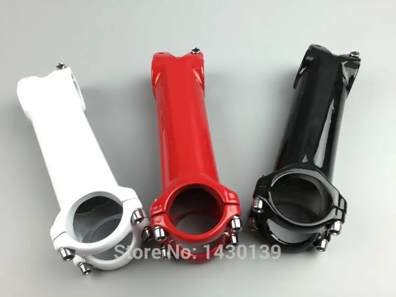 Najnowszy biały czerwony rower szosowy 3D kuty wspornik ze stopu aluminium najlżejsze wsporniki roweru górskiego części MTB 6 kąt 31.8*60-120mm