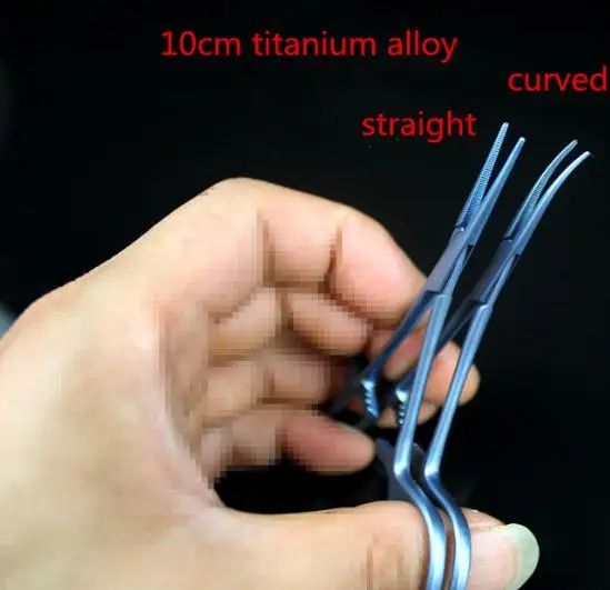 Medical use micro plastic Hemostat titanium alloy tool Hemostatic forceps point with teeth9.5/12cm surgical makeup use pliers