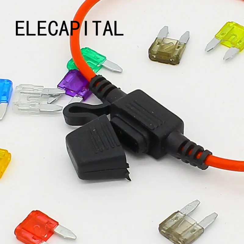 1pcs waterproof auto inline Mini In-Line Fuse Holder + 1pcs Fuse Inserts