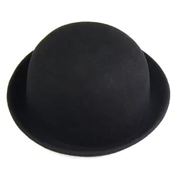 1Piece Melon Bowler Hat   Felt Hat Chaplin Hat Riding Hat (Black)