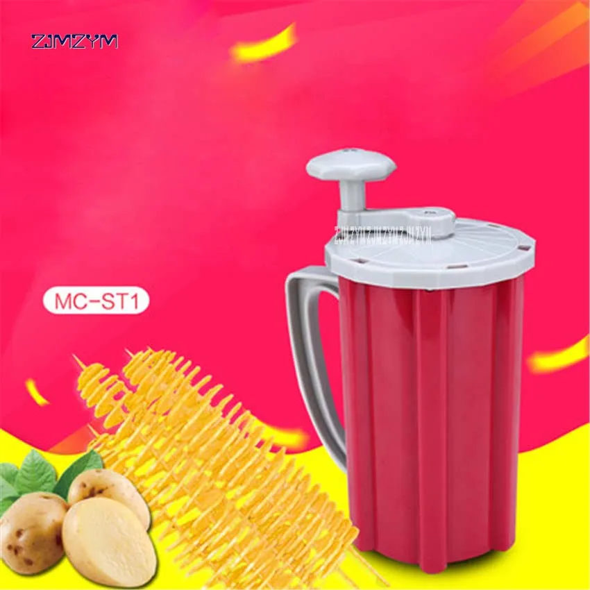 MC-198 Manual Potato Slicer Twisted Spiral Potato Cutter Vegetable Potato Tower Machine ABS,Stainless Steel Blade Food Processor