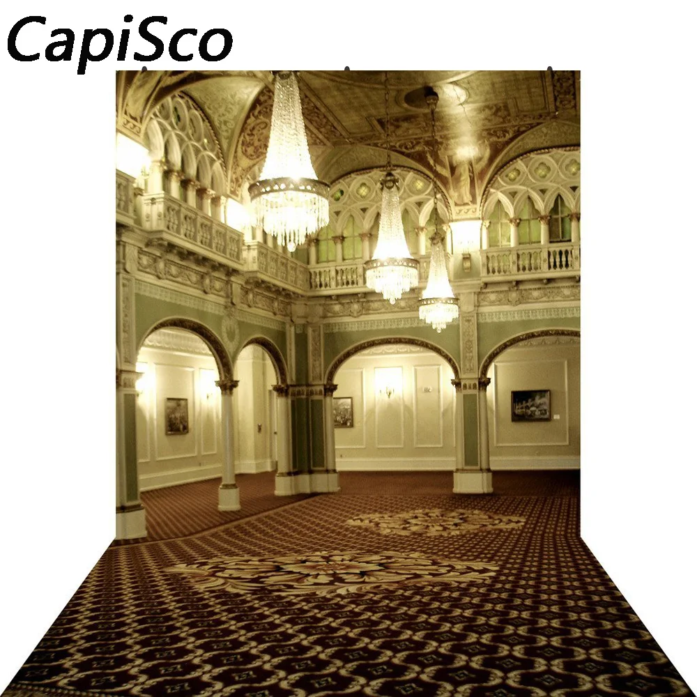 Capisco Gorgeous Chandeliers Palace Hall Photography Backgrounds Vinyl Custom wedding photography backdrops For Photo Studio