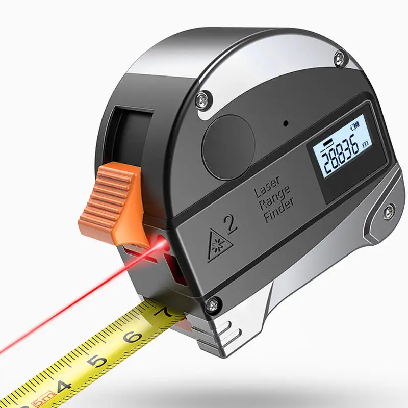 30M Laser Rangefinder Digital Tape Measure Distance Meter 5M Portable Retractable Tape Ruler IP54 Infrared Construction Tools