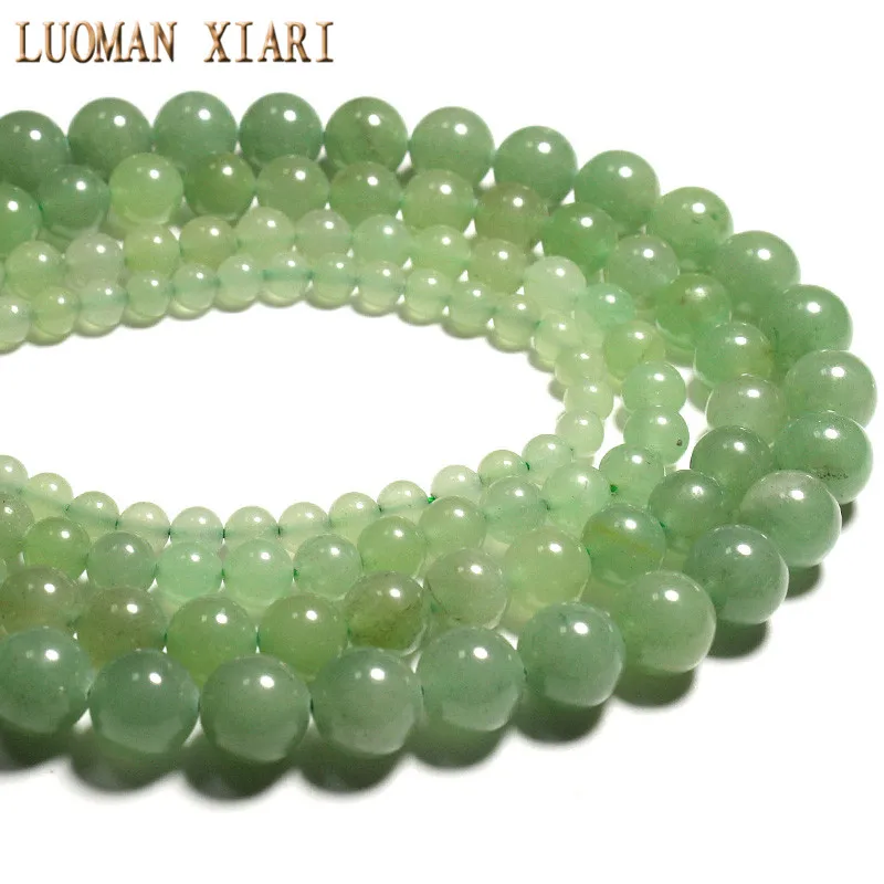 Fine AAA 100% Natural Green Aventurine Round Stone Beads For Jewelry Making DIY Bracelet Necklace 4/ 6/8/10 /12 mm Strand 15\'