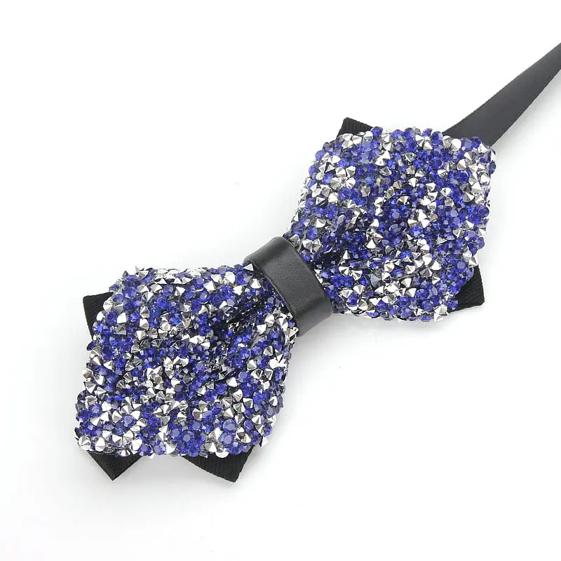 Men's Fashion Adjustable Shinning Rhinestone Luxurious Neck Bow Tie Party Diamond Wedding Business Bowtie Butterfly Accessories