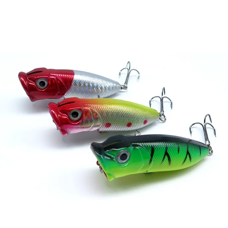 3pcs/lot popper top water Fishing lure 6.5cm/12g hard plastic crankbaits Floating Lure artificial hard fishing lures