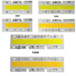 COB LED Lamp Chip 110V 220V High Power 30W 50W 70W 100W 150W Input Smart IC No Driver LED Bulb Flood Light Spotlight