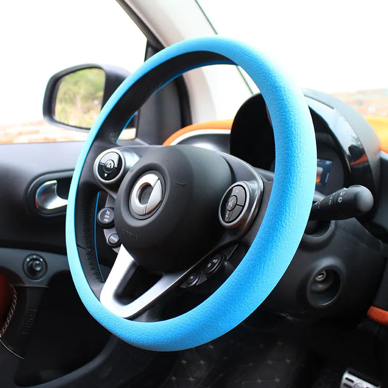 Ultra-thin silicone steering wheel cover for Mercedes Smart Forfour Fortwo 453 451 450 wear-resistant anti-skid auto parts