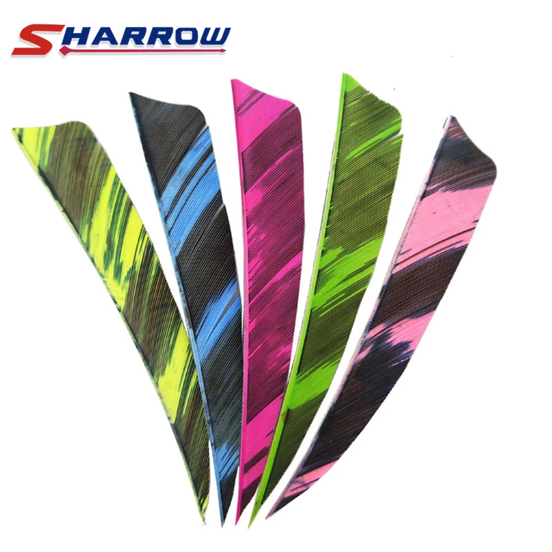 60 Pcs Arrow Feather 6 Colors Turkey Feather 4 Inch Feather Archery Accessories Hunting Shooting