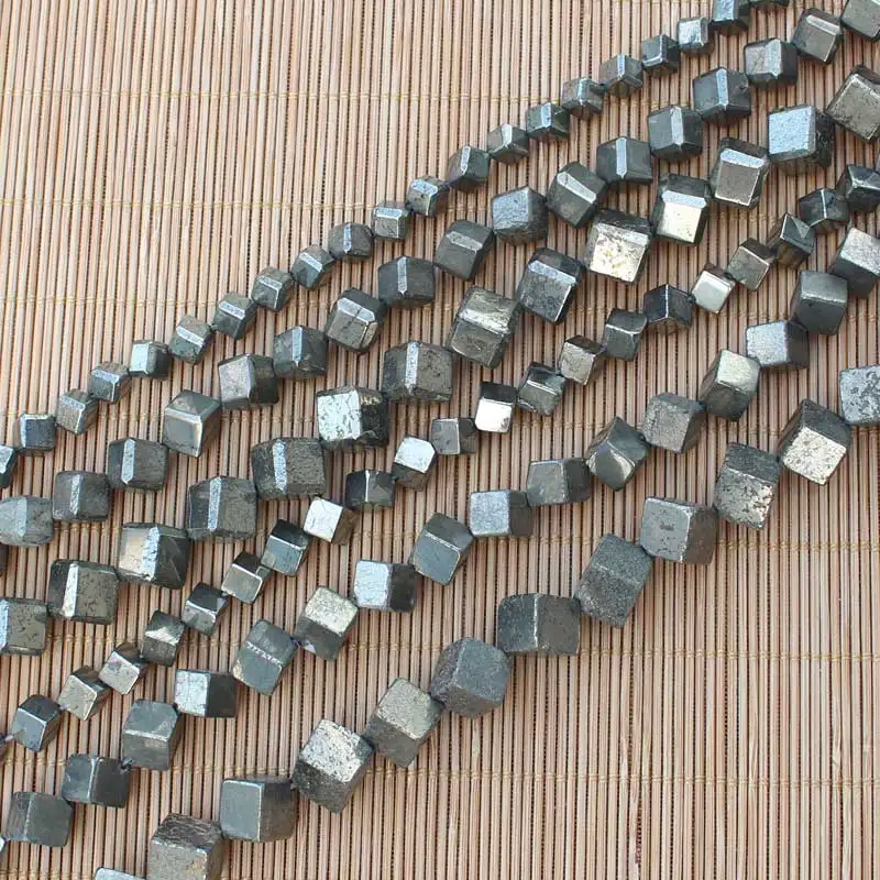 

Natural Pyrite square 6-10mm Loose Beads 15inch per strand,For DIY Jewelry Making !We provide mixed wholesale for all items!