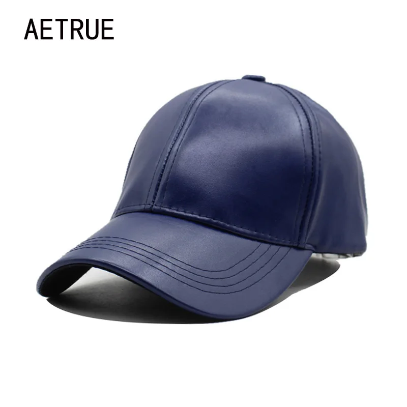 AETRUE New Leather PU Baseball Cap Men Snapback Caps Women Brand Bone Winter Hats For Men Gorras Fall Casquette Baseball Caps