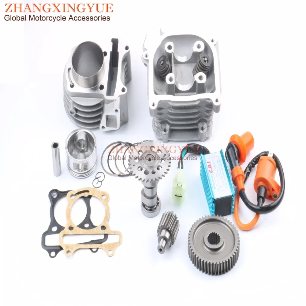 52mm Big Bore Performance Kit & A9 Cam & AC CDI & Fan for Chinese GY6 50cc Upgrade 105cc 139QMB Scooter 4T