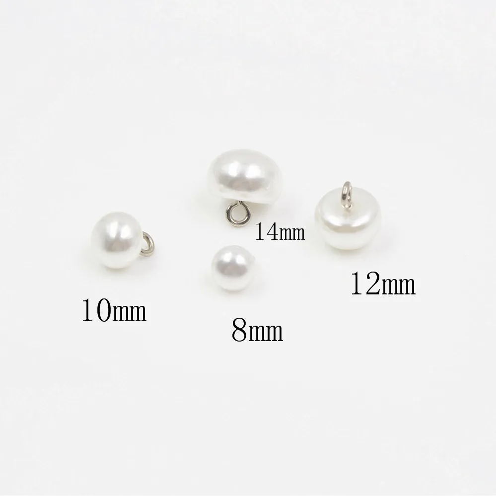 Dobrej jakości 8/10/12/14mm Pearl sweter z guzikami płaszcz przyciski dekoracyjne akcesoria DIY 10 sztuk/partia ZZ-0001