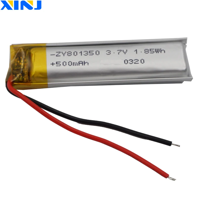 Wholesale  10 pcs 3.7V 500mAh 1.85Wh Polymer Li Lithium Battery 801350 Repair GPS Controller Music Player MP4 Car Dashcamera LED