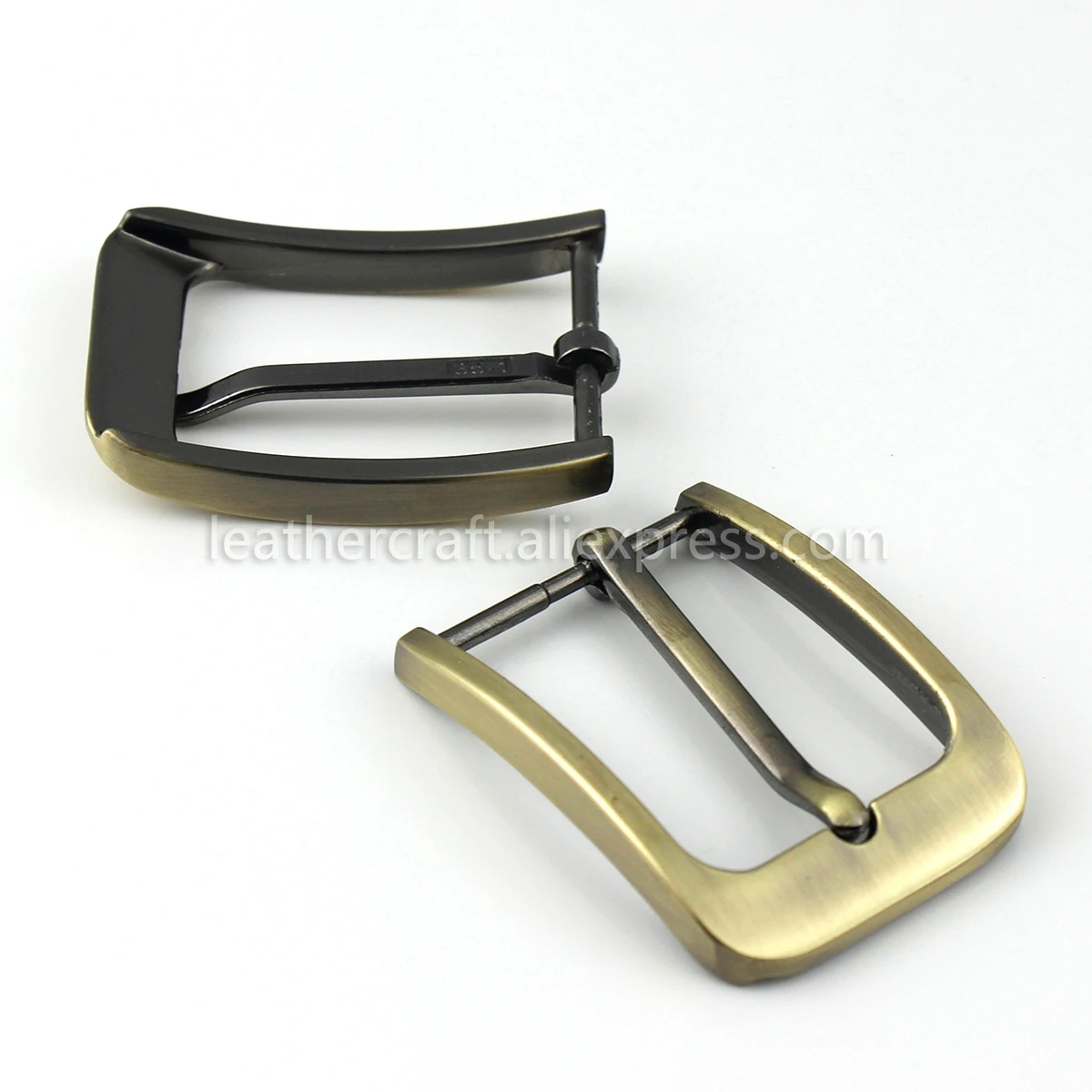 1pcs 35mm Metal Brushed Belt Buckle Men End Bar Heel Bar Single Pin Belt Half Buckle Leather Craft Belt Strap