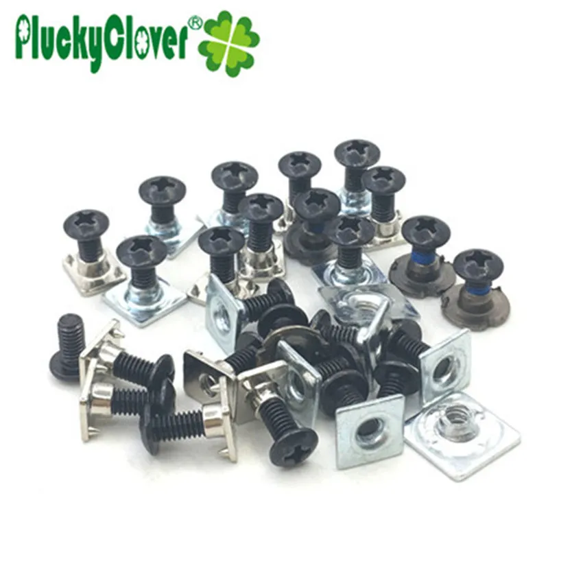 10 pcs/lot Iron Buckle Screws and Nuts For Inline Skates Shoes SEBA Slalom HV Speed Skating Buckle Part Buckle Screw Accessories