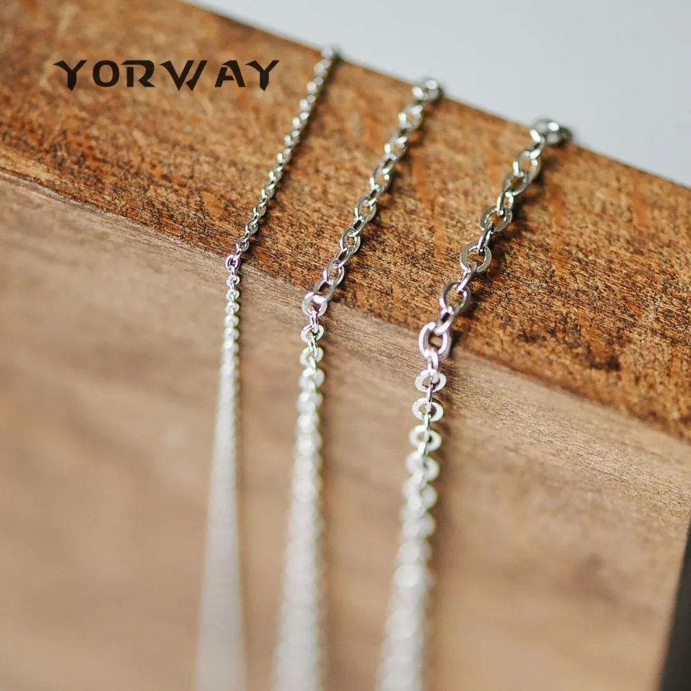 Dainty Silver Flat Oval Cable Chains, Real Rhodium Plated Brass Tiny Chains, 1.2/ 1.6/ 1.8/ 2/ 2.5mm Thin Chains(LK-001)/1 Meter