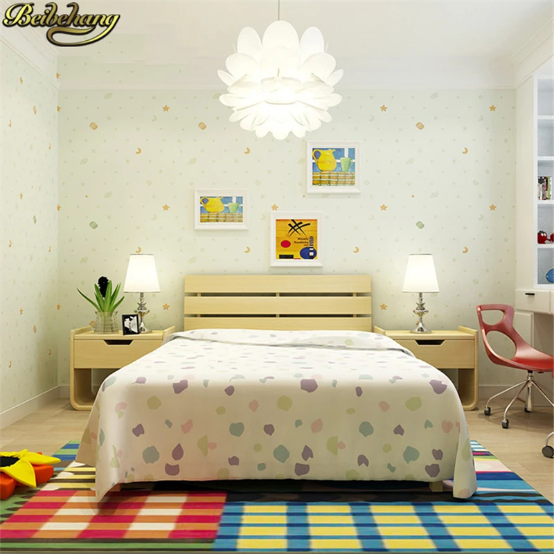 beibehang Children sprinkle gold stars wallpaper for walls 3 d Bedroom boys girls baby living room decoration 3D moon wall paper