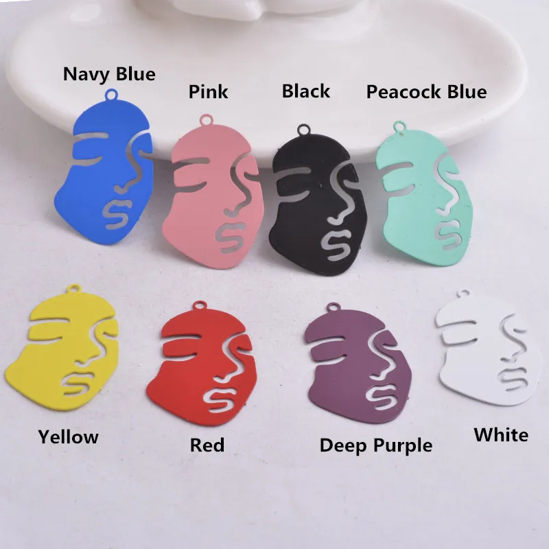 50 Stück AB5101 20mm*29mm Gesichtsmasken-Anhänger Gesichtsform-Artikel Anhänger DIY Ohrringe Schmuck – Detail 3