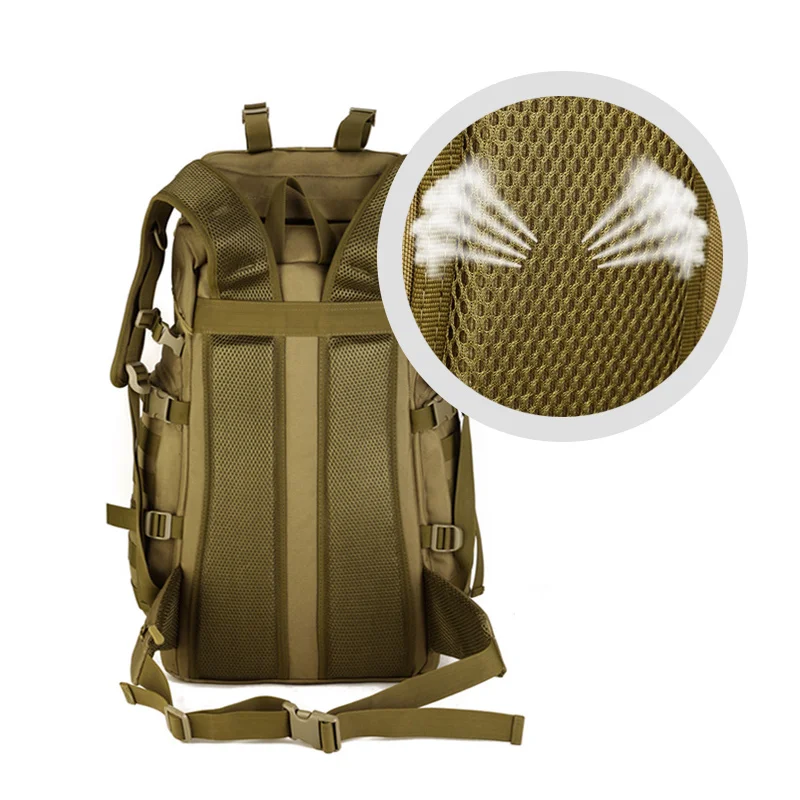 Mochila Militar Tática para Homens, Mochila de Viagem, Escalada e Montanhismo, Mochila Esportiva, Bolsa de Exército Molle Outdoor, XA805WA, 60L