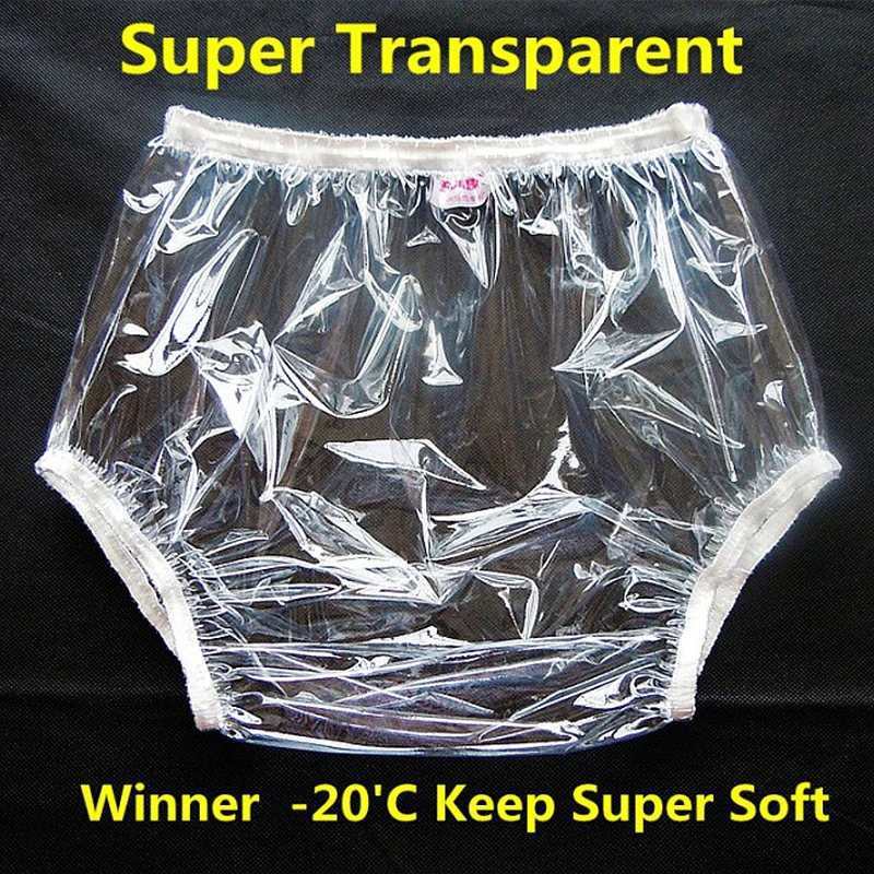 Free shipping FUUBUU2201-Blue-XL-2PCS Pull on plastic pants underwear men boxers shorts men pvc incontinence shorts