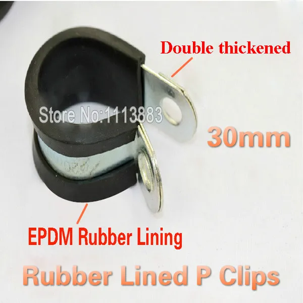 25PCS OF 30mm Rubber Lined P Clips Fixing Clamp With Rubber