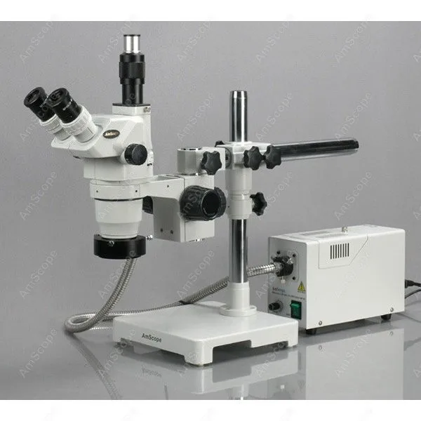 Ultimate Zoom Microscope--AmScope Supplies 3.35X-90X Ultimate Zoom Microscope with Single-Arm Boom Stand