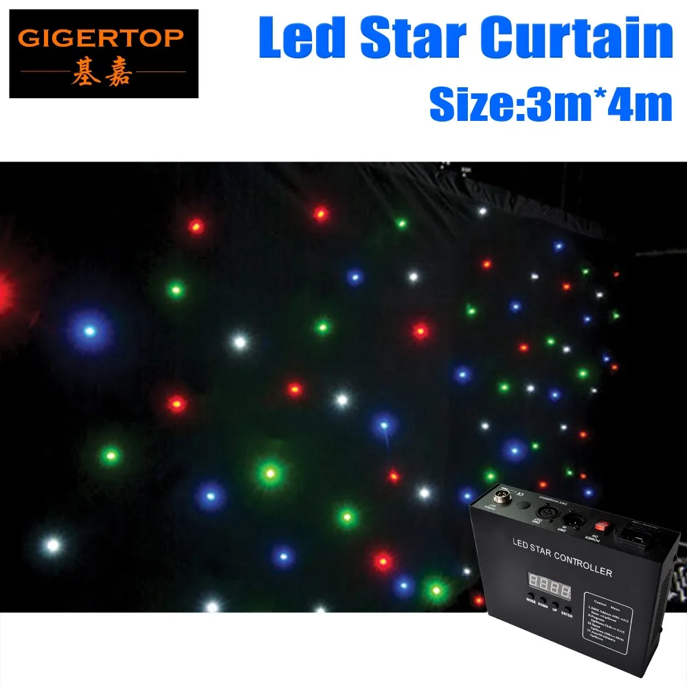 

Hot&New 3M*4M&4M*3M LED Star Curtain With Controller,RGBW Colored Curtains For Wedding Backdrops 90V-240V Curtains