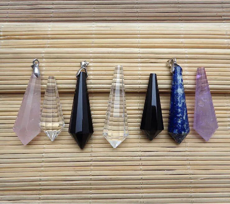 Natural quartz crystal stones wand point Spirit pendulum for healing stones