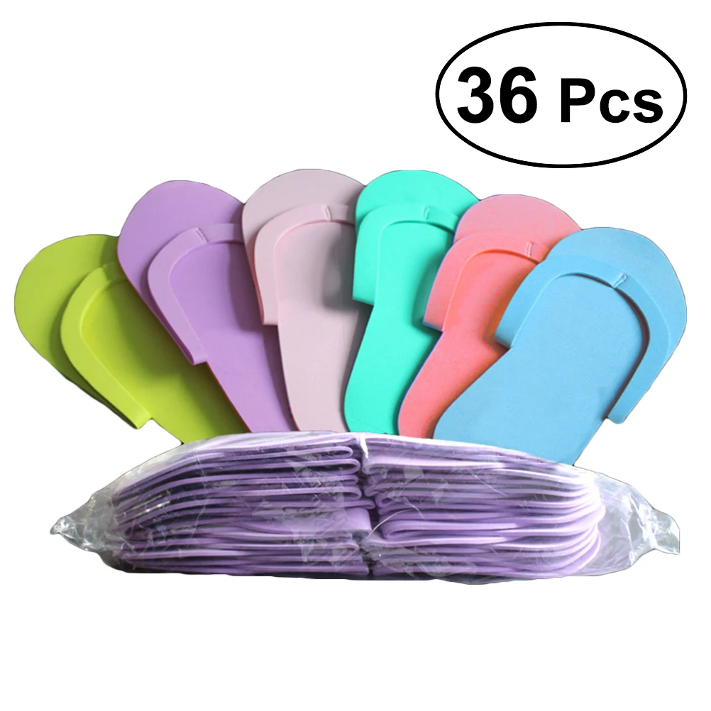 12/36 Pairs Disposable Foam Open Toe Foam Foam Salon Slipper Shoes Pedicure Foam Pedicure Slippper For Salon Girls Pedicure