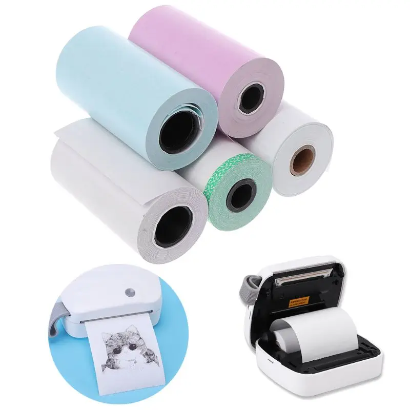 

Photo Paper Mini Printable Sticker Roll Thermal Printers Clear Printing Smudge-Proof Portable