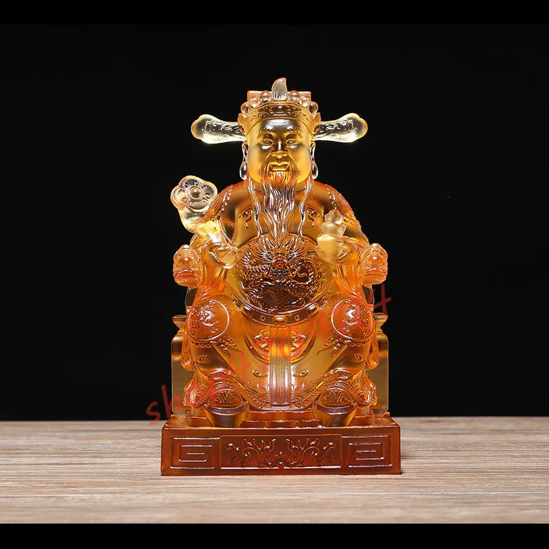 Ancient Law Liulin, Amber, Buddha Statue of the God of Wealth, Exquisite Crafts, Decorations