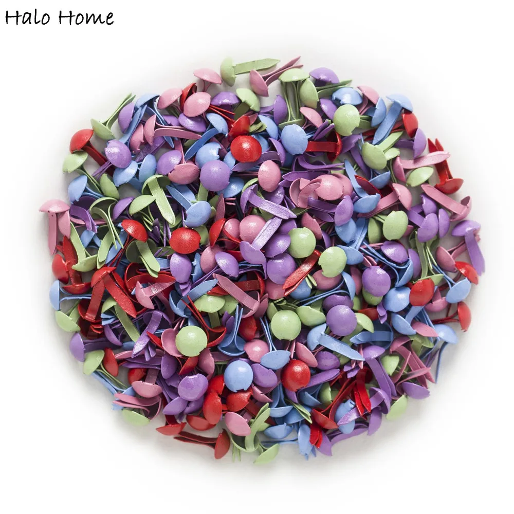 100 Piece Round Metal Fastener Brads Embellishment  Scrapbooking Craft Card Making Decorative DIY Rivets 9x5mm