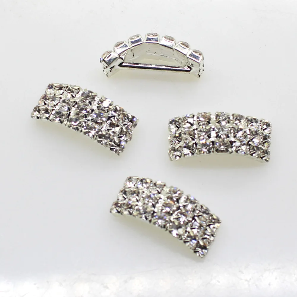10Pcs/Set 20*9mm U Shape Rhinestone buckle Diamante Wedding Supplies Card Accessory Ribbon Decorative Deduction DIY