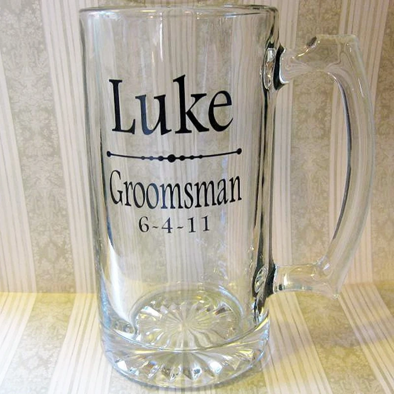 Groom Groomsmen Beer Stein Decals, Wedding Personalized Decals Decoration , Wedding Party Glass Accessories Custom Decals