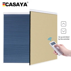 CASAYA Blackout Motorized Cellular Shades, Cordless Honeycomb Blinds, Remote and Batteries Included, Made-to-Order