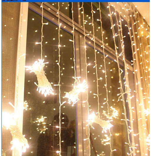 870LEDS 10M*2M Curtain String Lights Garden Lamps New Year Christmas Icicle LED Lights Xmas Wedding Party Decorations